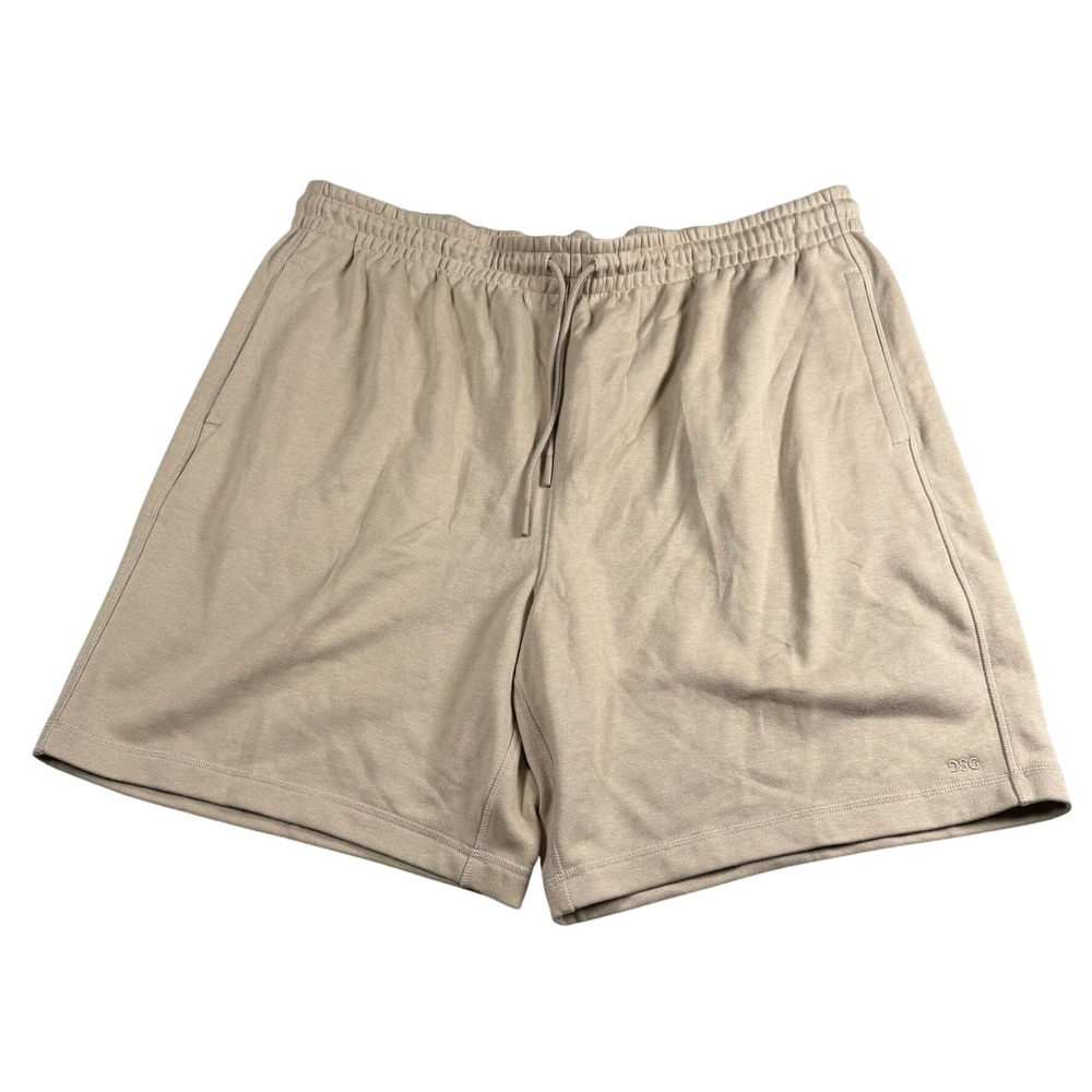 DSG Mens 2XL French Terry Shorts Khaki Tan Athletic Fit 8 Inch Inseam NWT